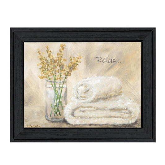"Relax in the Bath" by Pam Britton , Ready to Hang Framed Print, Black Frame