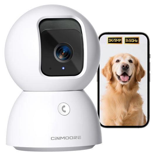 UltraHome 3K Dual-Band Indoor AI WiFi Camera with 355° Rotation, Night Vision & Alerts
