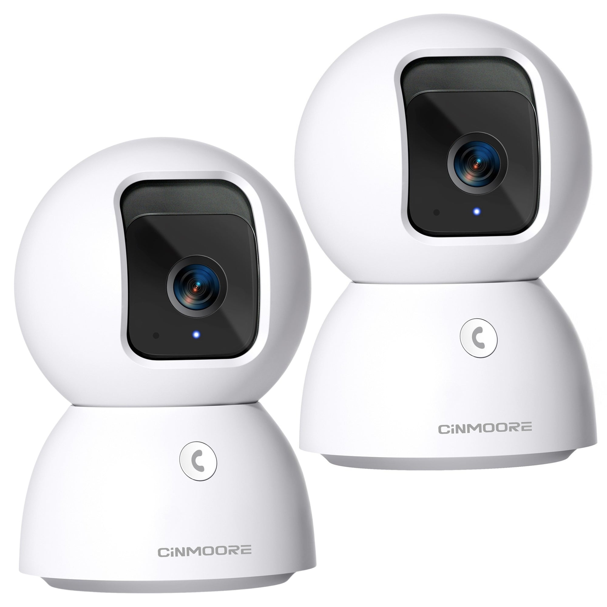 UltraHome Indoor Camera Twin Pack 3K AI WiFi Cameras with 355° Rotatio ...