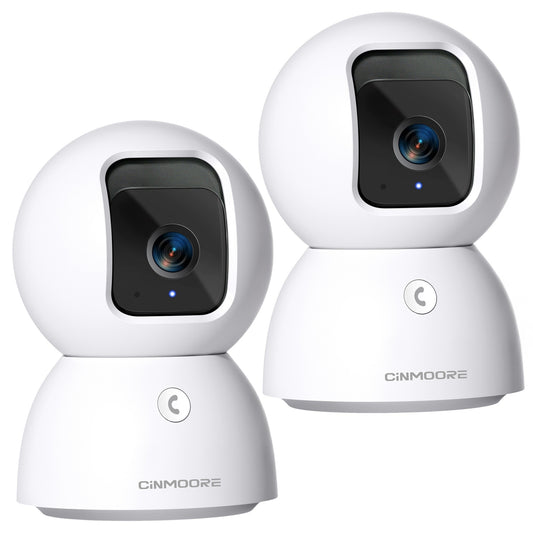 UltraHome Indoor Camera Twin Pack 3K AI WiFi Cameras with 355° Rotation & Night Vision