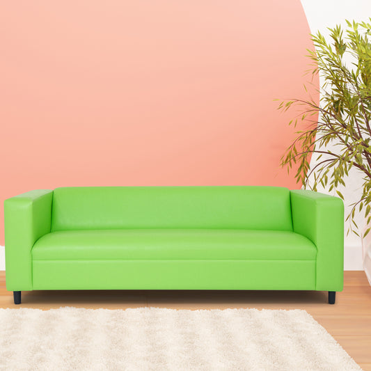 Coast to Coast Sofas Canal Green Faux Leather 3-Seater Sofa
