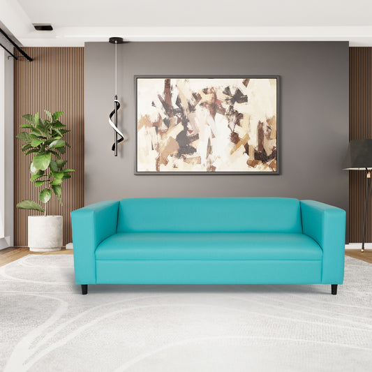 Coast to Coast Sofas Canal Teal Faux Leather 3-Seater Sofa