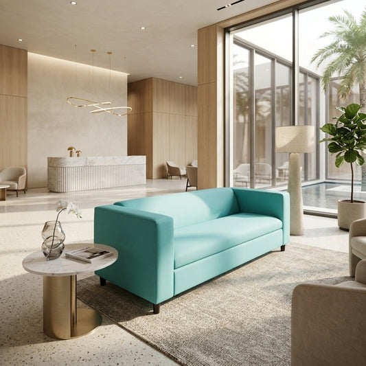 Coast to Coast Sofas Canal Teal Faux Leather 3-Seater Sofa