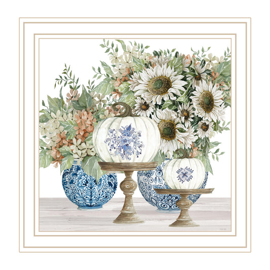 "Fall Still Life" by Cindy Jacobs, Ready to Hang Framed Print, White Frame