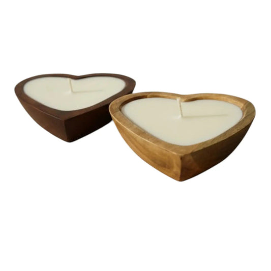 Sweet Heart Candle | Mango Wood, Natural