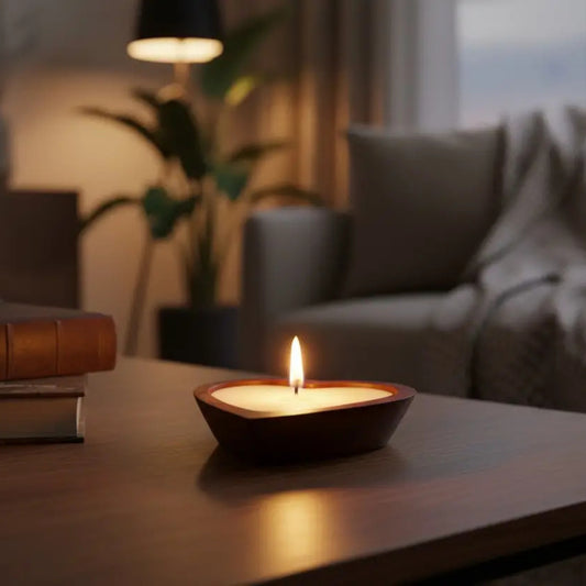 Sweet Heart Candle | Mango Wood, Natural