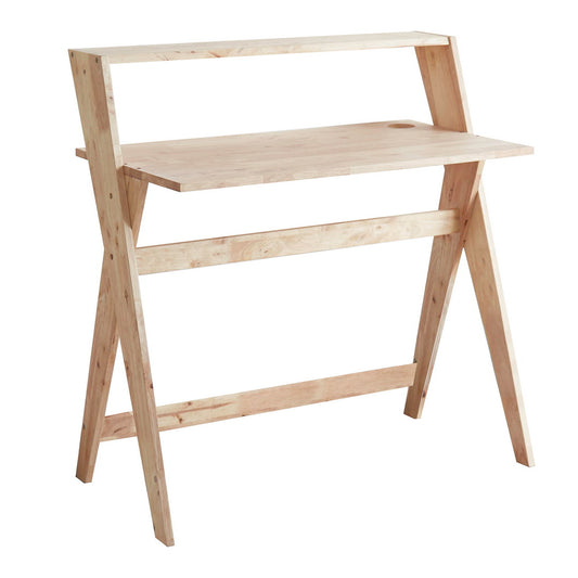 37.5" Mid-Century Crisscross Study Desk- Natural