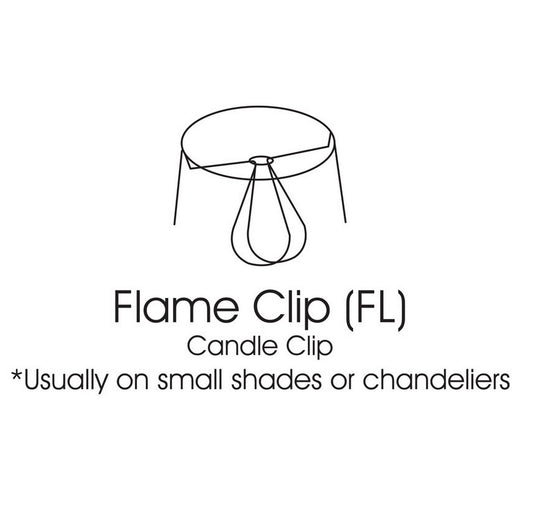 Slant Hardback Chandelier Lampshade with Flame Clip, White (Set of 6)