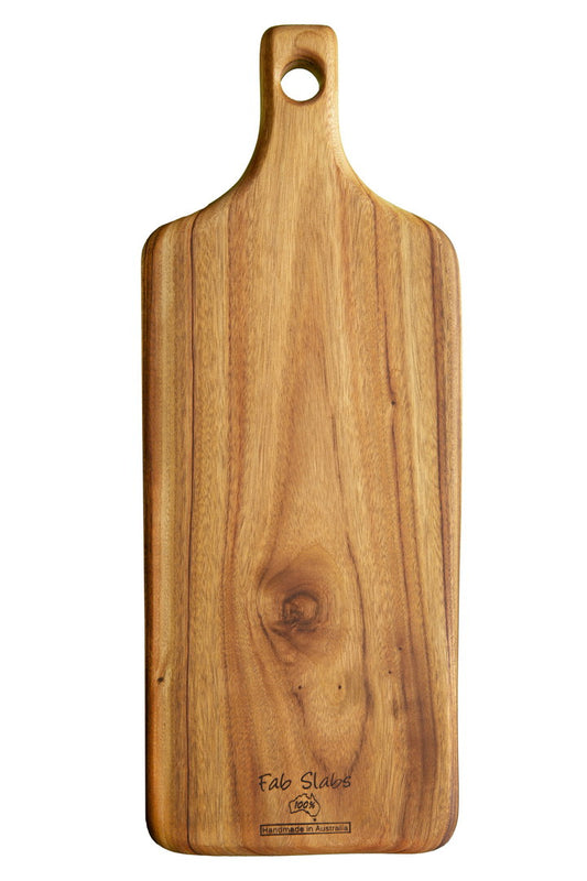 Fab Slabs Natural Solid Wood Cutting Board with Handle, Wooden Cutting Boards for Kitchen, Large Cutting Board for Meat, Wooden Chopping Board, 19.68" x 7.87"