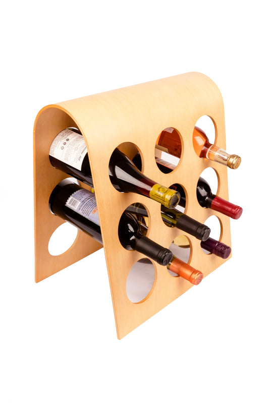 Master Grade European Design 9-bottle Wine Rack, Hardwood