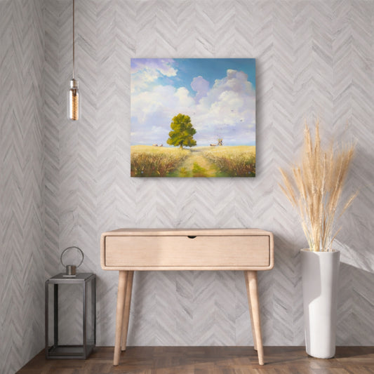 Serene Country Landscape Canvas Art, 12" x 12"