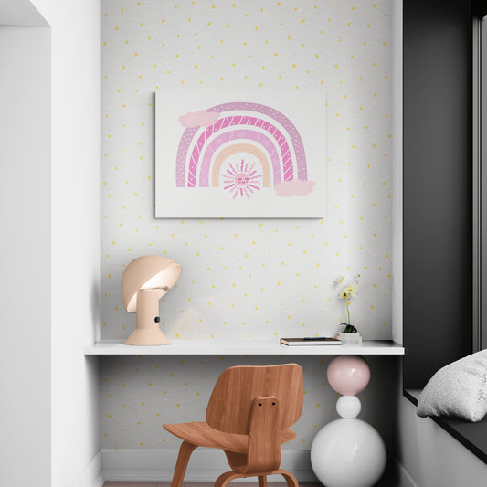 Boho Rainbow Canvas Art, 24" x 18"