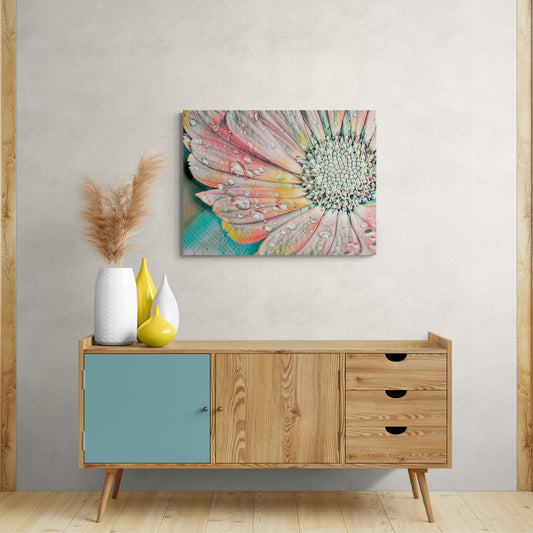 Rainbow Daisy - Fine Art Giclee Print on Gallery Wrapped Canvas, 15" x 20"