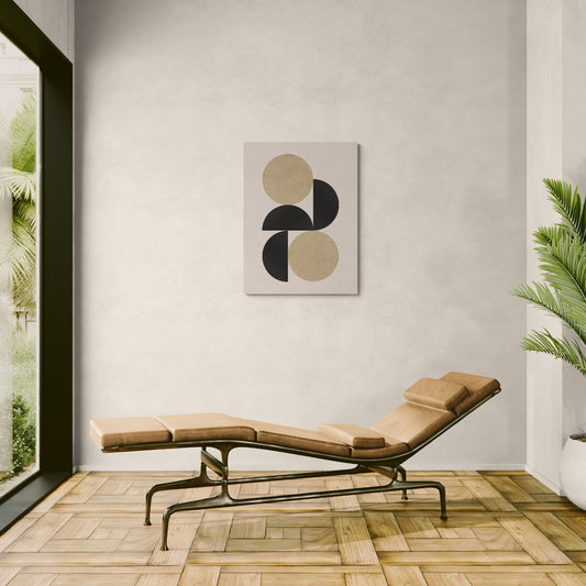 Neutral Circles  - Fine Art Giclee Print on Gallery Wrapped Canvas, 20" x 15"