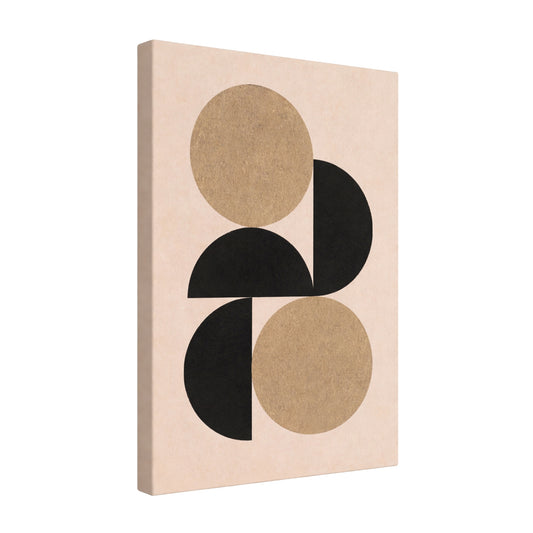 Neutral Circles  - Fine Art Giclee Print on Gallery Wrapped Canvas, 24" x 18"