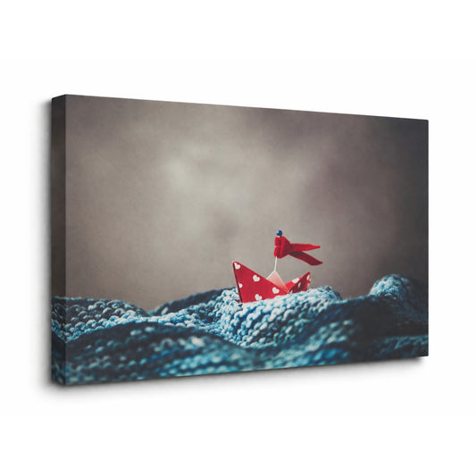 Little Dreams Set Sail on Waves of Love  - Fine Art Giclee Print on Gallery Wrapped Canvas, 27" x 36"