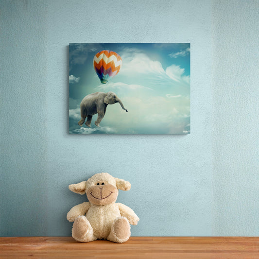 Elephant Adventure - Fine Art Giclee Print on Gallery Wrapped Canvas, 15" x 20"
