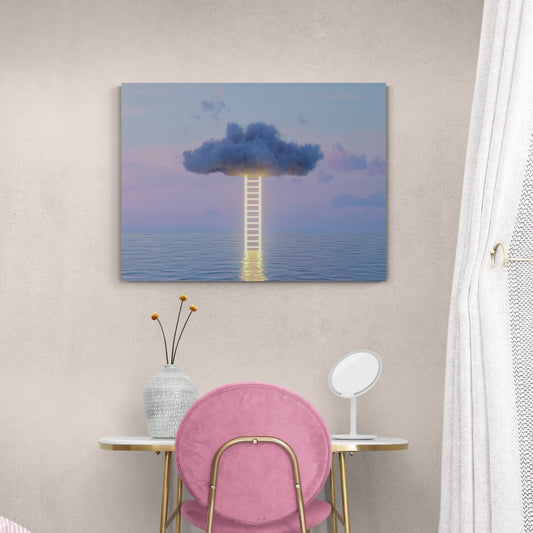 Golden Ladder to the Clouds - Fine Art Giclee Print on Gallery Wrapped Canvas, 27" x 36"