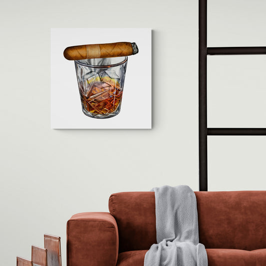 Happy Hour - Fine Art Giclee Print on Gallery Wrapped Canvas, 24" x 24"