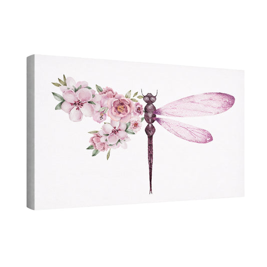 Blush Garden Dragonfly - Fine Art Giclee Print on Gallery Wrapped Canvas, 18" x 24"