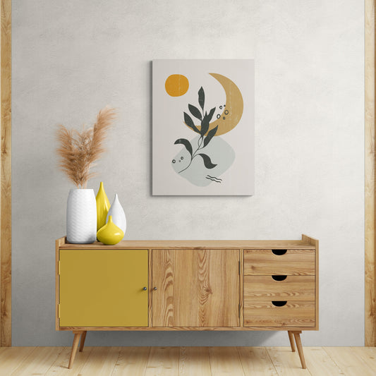 Desert Moon Bontanical - Fine Art Giclee Print on Gallery Wrapped Canvas, 20" x 15"