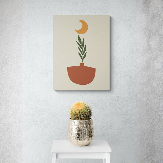 Desert Moon Plant - Fine Art Giclee Print on Gallery Wrapped Canvas, 24" x 18"