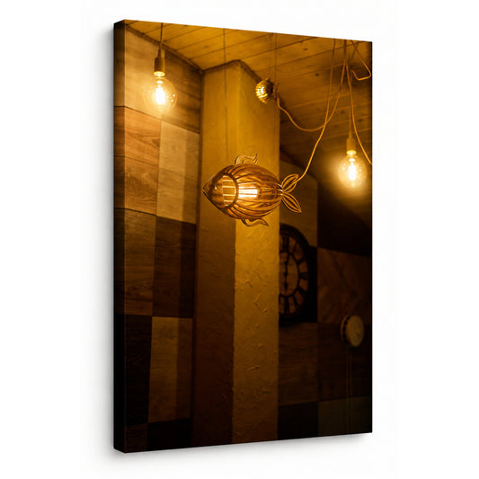 Golden Catch - Fine Art Giclee Print on Gallery Wrapped Canvas, 20" x 15"