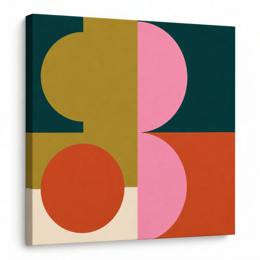 Retro Rhythm - Fine Art Giclee Print on Gallery Wrapped Canvas, 16" x 16"