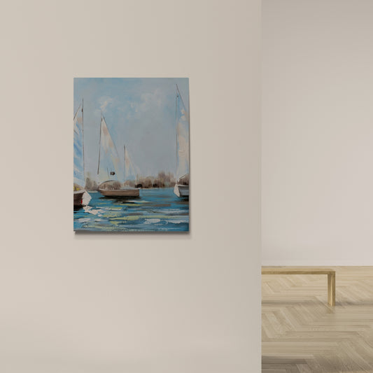 Quiet Harbor - Fine Art Giclee Print on Gallery Wrapped Canvas, 24" x 18"