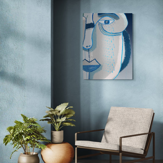 Blue Expression - Fine Art Giclee Print on Gallery Wrapped Canvas, 20" x 15"