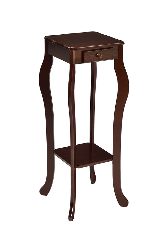 32.5" Tall Wooden Flower Plant Stand with Drawer, Cherry finish