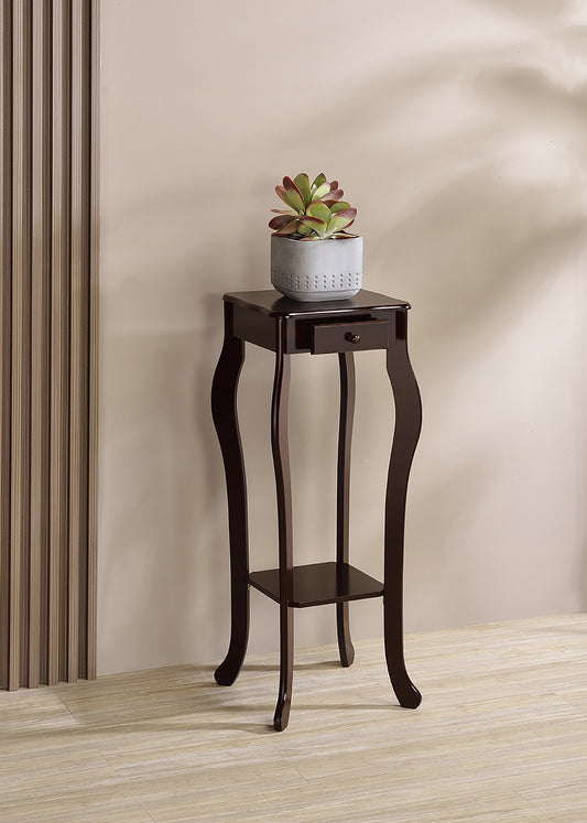 32.5" Tall Wooden Flower Plant Stand with Drawer, Cherry finish