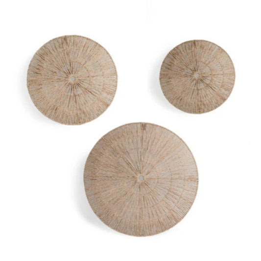 Natural Seagrass Circular Wall Decor 3 Piece Set