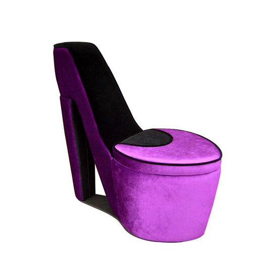 32.86" In Purple W/ Black Sole High Heel Storage Chair