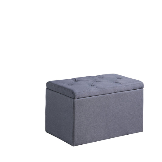 18.5" Tall Tufted Shoe Storage Bench, Dove Gray