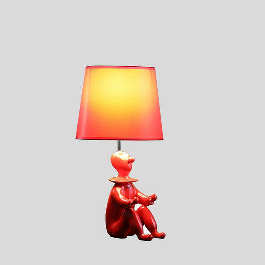 21.25" Red Modern Clown Phone Holder Resin Table Lamp