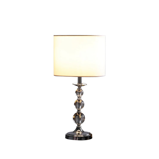19.75" Ascending Solid Crystal Orbs Chrome Table Lamp in Chrome Silver