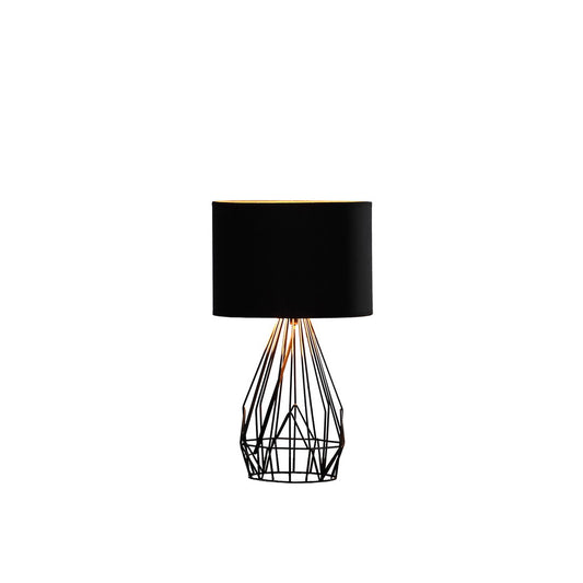 17.5" In Industrial Farm Metal Cage Black Table Lamp