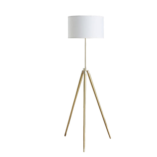 64" - 47"H Adjustable Height Brass/Shiny Gold Modern Tripod Floor Lamp for Living Room, Standing Lamp for Bedroom