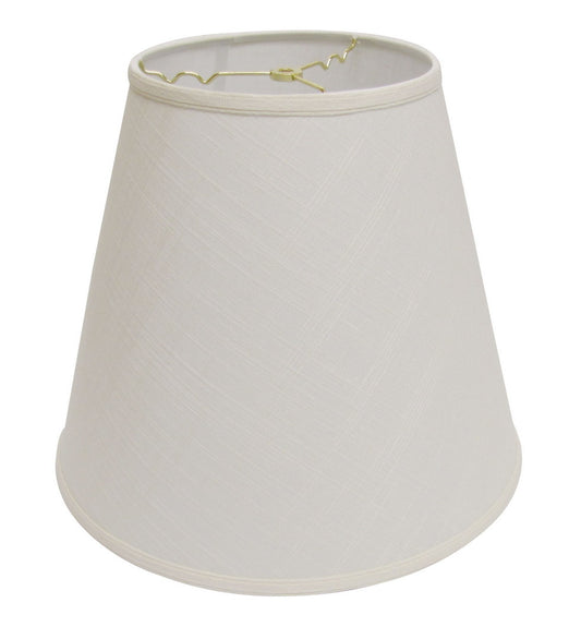Cloth & Wire Deep Cone Hardback Lampshade with Washer Fitter, White Fabric Lampshade for Table Lamps, Natural Linen, 9_ Top x 16_ Bottom x 14_ Height