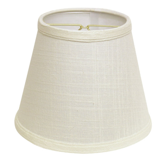 Cloth & Wire Empire Hardback Lampshade with Bulb Clip, White Fabric Lampshade for Table Lamps, Natural Linen, 6" Top x 10" Bottom x 7.5" Height