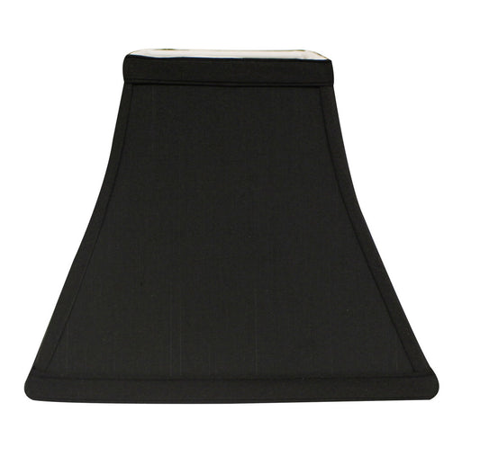 Slant Square Bell Hardback Lampshade with Washer Fitter, Black (with white lining), 14" x 14" x 12"