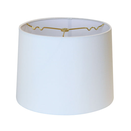 White Slubless Silk Hardback Drum Lampshade, 7" x 8" x 6"