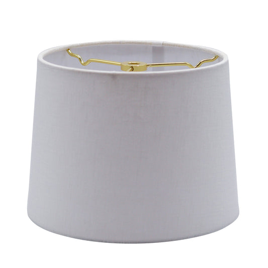 White Linen Hardback Drum Lampshade, 9" x 10" x 8"