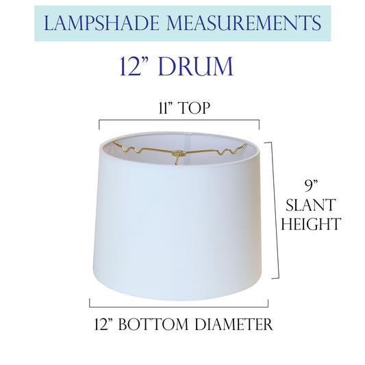 Cream Shantung Silk Hardback Drum Lampshade, 11" x 12" x 9"