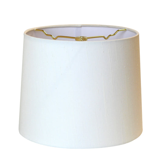 Cream Shantung Silk Hardback Drum Lampshade, 15" x 16" x 11"