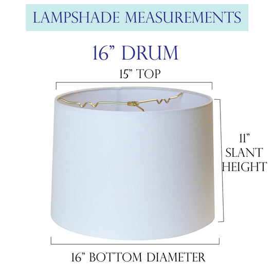 Cream Shantung Silk Hardback Drum Lampshade, 15" x 16" x 11"