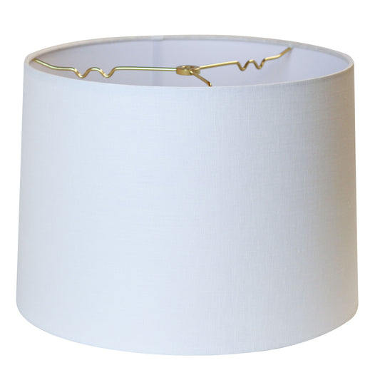 White Linen Hardback Drum Lampshade, 17" x 18" x 12"