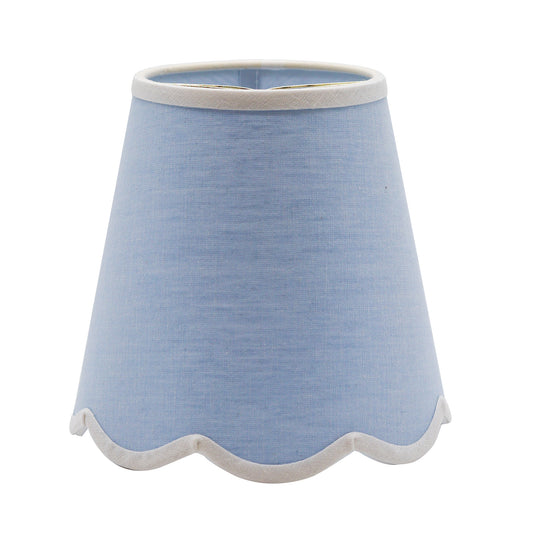 Scallop Blue Linen Sconce Lampshade