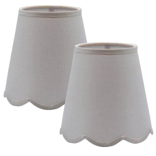 Scallop Vanilla Linen Sconce Lampshade - Set of 2, 5" x 8" x 7.5"